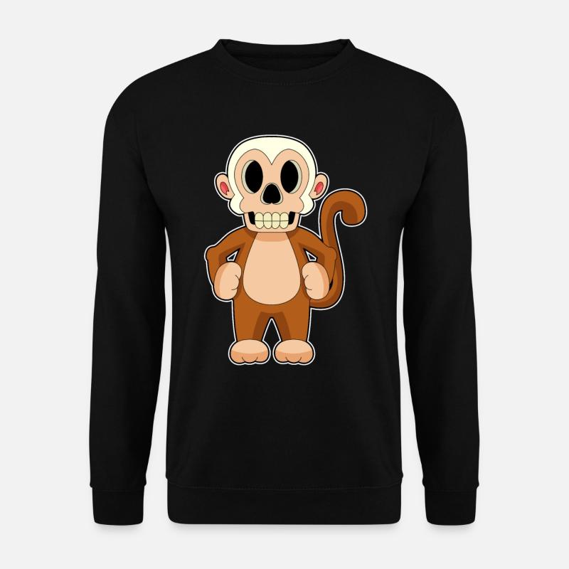 Monkey Halloween Skull - Unisex Sweatshirt - black