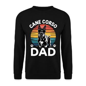 Cane Corso Italiano Papa Dad Cane Corso Gift - Unisex Sweatshirt - black - Front - Alina (178cm) & Michal (187cm)