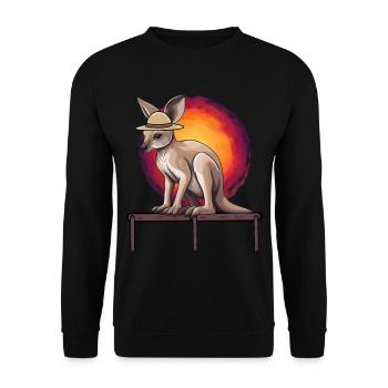 Känguru Australien Wildtiere Kinder Kind Baby - Unisex Pullover - Schwarz - Vorne - Alina (178cm) & Michal (187cm)