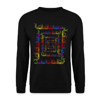 Regenbogen Schnecken LGBT Schnecke Schneckenhaus - Unisex Pullover - Schwarz - Vorne - Alina (178cm) & Michal (187cm)