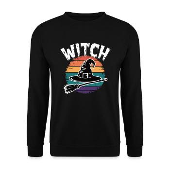sorcière coucher de soleil design - Sweat-shirt Unisexe - noir - Devant - Alina (178cm) & Michal (187cm)