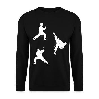 Taekwondo Fighter Silhouettes Taekwondo Silhouette - Unisex Sweatshirt - black - Front - Alina (178cm) & Michal (187cm)