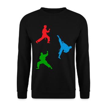 Taekwondo Martial Arts Taekwondo Fighter Silhouett - Unisex Pullover - Schwarz - Vorne - Alina (178cm) & Michal (187cm)