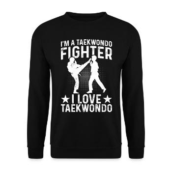 I'm a Taekwondo Fighter I love Taekwondo fighting - Unisex Pullover - Schwarz - Vorne - Alina (178cm) & Michal (187cm)