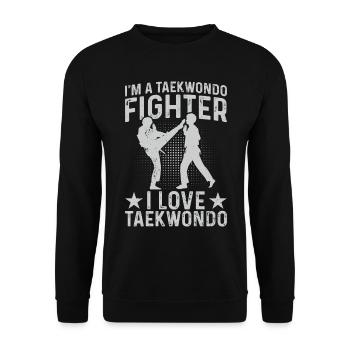 Je suis un combattant de taekwondo - Sweat-shirt Unisexe - noir - Devant - Alina (178cm) & Michal (187cm)