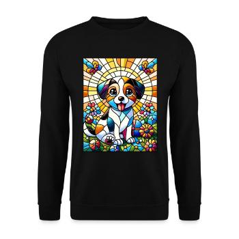 Vitrail artiste Vitrail Art - Sweat-shirt Unisexe - noir - Devant - Alina (178cm) & Michal (187cm)