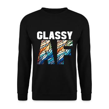 Vitrail artiste Vitrail Art - Sweat-shirt Unisexe - noir - Devant - Alina (178cm) & Michal (187cm)