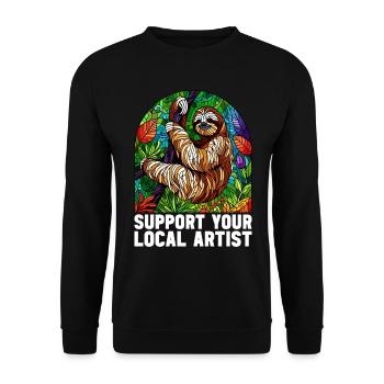 Vitrail artiste Vitrail Art - Sweat-shirt Unisexe - noir - Devant - Alina (178cm) & Michal (187cm)