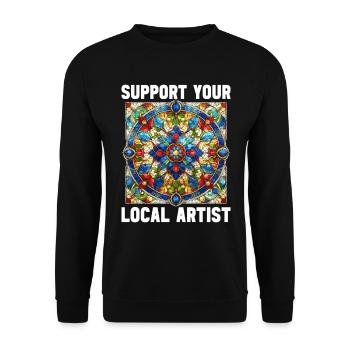 Vitrail artiste Vitrail Art - Sweat-shirt Unisexe - noir - Devant - Alina (178cm) & Michal (187cm)