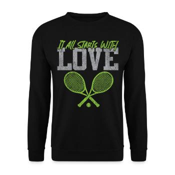 Drôle de joueur de tennis raquette jeu de mots - Sweat-shirt Unisexe - noir - Devant - Alina (178cm) & Michal (187cm)