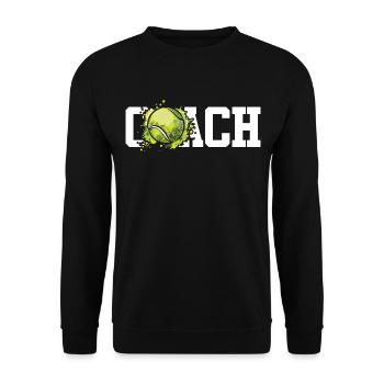 Funny Tennis Player Racket Coach - Unisex Sweatshirt - black - Front - Alina (178cm) & Michal (187cm)