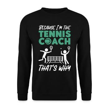drôle joueur de tennis raquette jeu de mots voir - Sweat-shirt Unisexe - noir - Devant - Alina (178cm) & Michal (187cm)