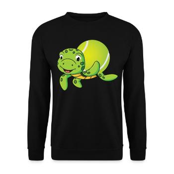 Drôle de joueur de tennis raquette chat - Sweat-shirt Unisexe - noir - Devant - Alina (178cm) & Michal (187cm)
