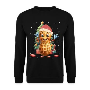 Peanut Santa Claus Christmas Tree Child - Unisex Sweatshirt - black - Front - Alina (178cm) & Michal (187cm)