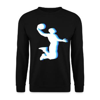 Basketball Tshirt B-Ball Dunking Rebound Player - Unisex Sweatshirt - black - Front - Alina (178cm) & Michal (187cm)