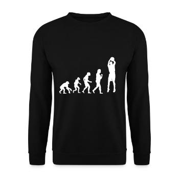 Basketball Tshirt B-Ball Dunking Rebound Player - Unisex Sweatshirt - black - Front - Alina (178cm) & Michal (187cm)