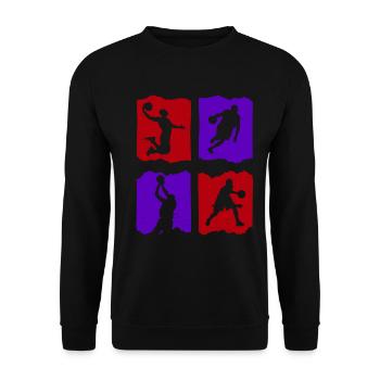 Basketball Tshirt B-Ball Dunking Rebound Player - Unisex Sweatshirt - black - Front - Alina (178cm) & Michal (187cm)