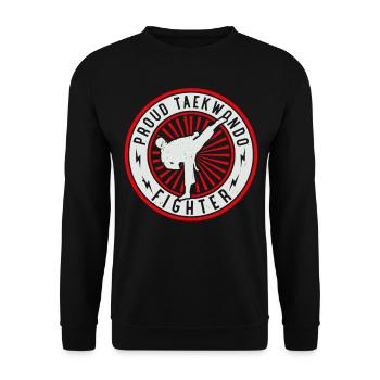 Proud Taekwondo Fighter - Taekwondo Martial Arts - Unisex Sweatshirt - black - Front - Alina (178cm) & Michal (187cm)