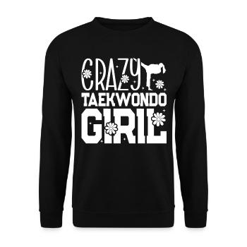 Crazy Taekwondo Girl Taekwondo Fighter - Unisex Sweatshirt - black - Front - Alina (178cm) & Michal (187cm)
