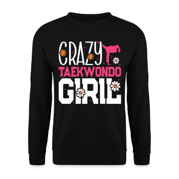 Crazy Taekwondo Girl Taekwondo Martial Arts - Unisex Sweatshirt - black - Front - Alina (178cm) & Michal (187cm)
