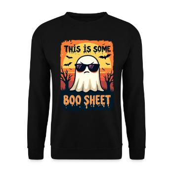 Halloween Party, Ghost, This Is Some Boo Sheet - Unisex Sweatshirt - black - Front - Alina (178cm) & Michal (187cm)