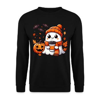 Halloween, Halloween Party, Coffee, Tea - Unisex Sweatshirt - black - Front - Alina (178cm) & Michal (187cm)