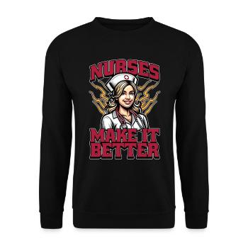 Nurse Practitioner Nurses Make It Better Hospital - Unisex Pullover - Schwarz - Vorne - Alina (178cm) & Michal (187cm)