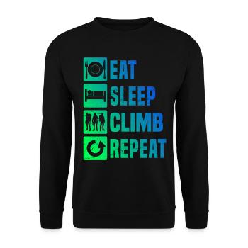 Women Climber Climbing Bouldering Climber - Unisex Sweatshirt - black - Front - Alina (178cm) & Michal (187cm)
