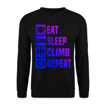 Bouldern Klettern Climbing Herren Kletterer - Unisex Pullover - Schwarz - Vorne - Alina (178cm) & Michal (187cm)