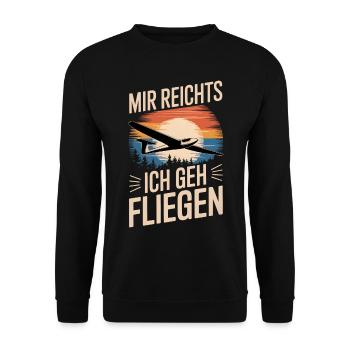 Mir Reichts Ich Geh Fliegen Segelflieger Piloten - Unisex Pullover - Schwarz - Vorne - Alina (178cm) & Michal (187cm)