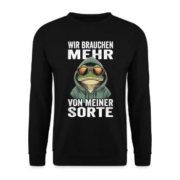 Wir brauchen mehr von meiner Sorte - Unisex Pullover - Schwarz - Vorne - Alina (178cm) & Michal (187cm)
