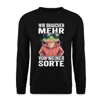 Wir brauchen mehr von meiner Sorte - Unisex Pullover - Schwarz - Vorne - Alina (178cm) & Michal (187cm)