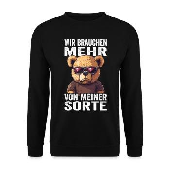 Wir brauchen mehr von meiner Sorte - Unisex Pullover - Schwarz - Vorne - Alina (178cm) & Michal (187cm)
