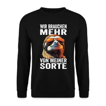 Wir brauchen mehr von meiner Sorte - Unisex Pullover - Schwarz - Vorne - Alina (178cm) & Michal (187cm)