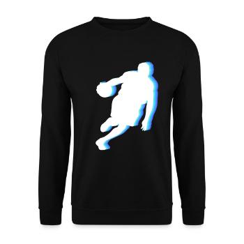Basketball Tshirt B-Ball Dunking Rebound Player - Unisex Sweatshirt - black - Front - Alina (178cm) & Michal (187cm)