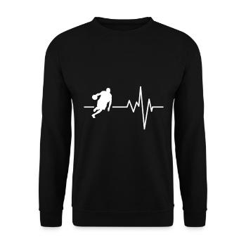 Basketball Tshirt B-Ball Dunking Rebound Player - Unisex Sweatshirt - black - Front - Alina (178cm) & Michal (187cm)