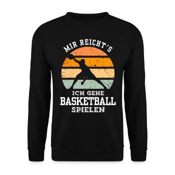 Basketball Tshirt B-Ball Dunking Rebound Player - Unisex Sweatshirt - black - Front - Alina (178cm) & Michal (187cm)