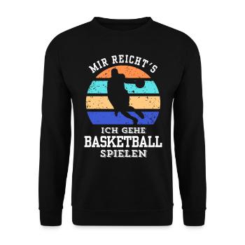 Basketball Tshirt B-Ball Dunking Rebound Player - Unisex Sweatshirt - black - Front - Alina (178cm) & Michal (187cm)