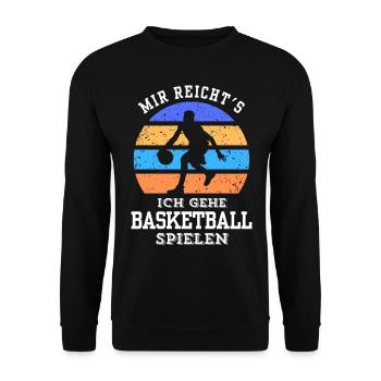 Basketball Tshirt B-Ball Dunking Rebound Player - Unisex Sweatshirt - black - Front - Alina (178cm) & Michal (187cm)