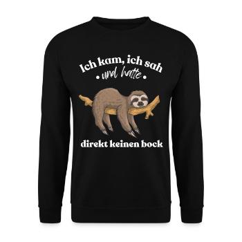 Funny Tshirt Funny Humor Sarcasm Lazy Fun - Unisex Sweatshirt - black - Front - Alina (178cm) & Michal (187cm)
