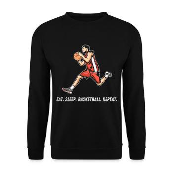 Basketball Tshirt B-Ball Dunking Rebound Player - Unisex Sweatshirt - black - Front - Alina (178cm) & Michal (187cm)