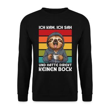 Funny Tshirt Funny Humor Sarcasm Lazy Fun - Unisex Sweatshirt - black - Front - Alina (178cm) & Michal (187cm)