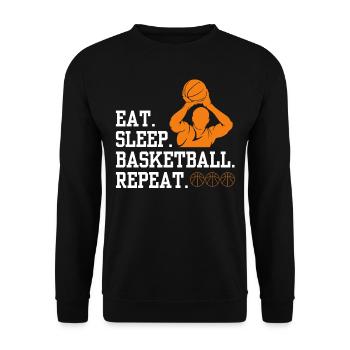 Basketball Tshirt B-Ball Dunking Rebound Player - Unisex Sweatshirt - black - Front - Alina (178cm) & Michal (187cm)