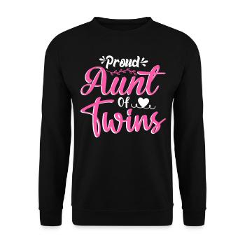 Proud Aunt of Twins Baby Pregnancy Announcement - Unisex Sweatshirt - black - Front - Alina (178cm) & Michal (187cm)