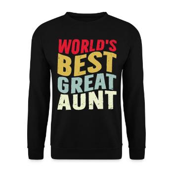 World's Best Great Aunt Retro Colorful - Unisex Pullover - Schwarz - Vorne - Alina (178cm) & Michal (187cm)