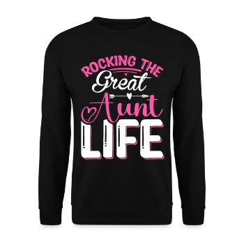 Rocking The Great Aunt Life Cadeaux Tout-petits Garçons - Sweat-shirt Unisexe - noir - Devant - Alina (178cm) & Michal (187cm)