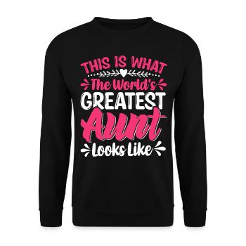 World Best Great Aunt Matching Gifts Toddlers Boys - Unisex Pullover - Schwarz - Vorne - Alina (178cm) & Michal (187cm)