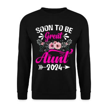 Soon to Be Great Aunt Floral Arrow Family Reveal - Unisex Pullover - Schwarz - Vorne - Alina (178cm) & Michal (187cm)