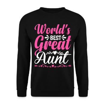 World's Best Great Aunt Floral Heart Gifts - Unisex Pullover - Schwarz - Vorne - Alina (178cm) & Michal (187cm)