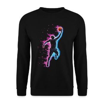 Basketball, Basketball Player, Basketball Player Graphic - Unisex Sweatshirt - black - Front - Alina (178cm) & Michal (187cm)